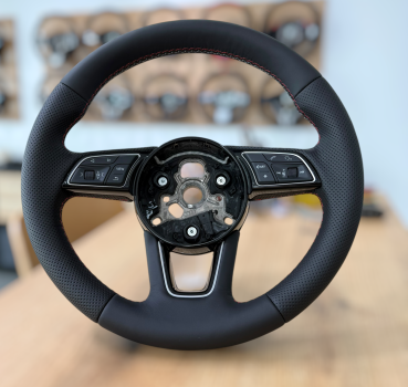 Lenkrad neu bezogen, passend für Audi A2, A3, A4 B8, A6, Q3, Q5 und Q7 S Line, Design A668